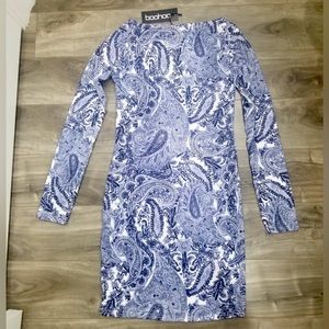 Nwt blue full sleeve dress